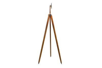 Lot 144 - A BROADHURST CLARKSON & CO BRASS TELESCOPE AND TRIPOD