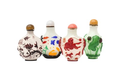 Lot 792 - FOUR CHINESE BEIJING GLASS SNUFF BOTTLES