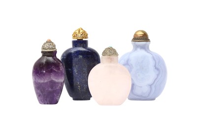 Lot 803 - FOUR CHINESE HARDSTONE SNUFF BOTTLES