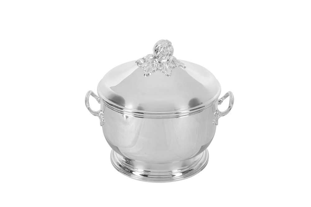 Lot 168 - ERCUIS, FRANCE: A SILVER PLATED LIDDED TUREEN