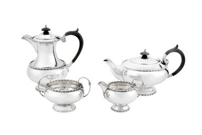 Lot 355 - An Elizabeth II sterling silver four-piece tea and coffee service, Sheffield 1960 by Walker and Hall
