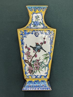 Lot 976 - A PAIR OF CHINESE CANTON ENAMEL VASES