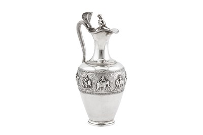 Lot 50 - A late 19th century Anglo – Indian silver claret jug or ewer, Bangalore circa 1890 retailed by A. Bhicajee and Co of Bombay