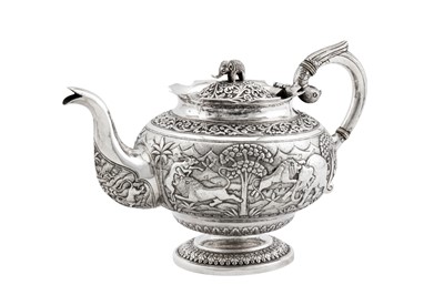 Lot 162 - A rare early 20th century Anglo – Indian silver teapot, Karachi circa 1920, marked LM (untraced)