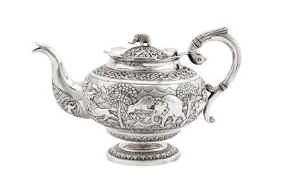 Lot 162 - A rare early 20th century Anglo – Indian silver teapot, Karachi circa 1920, marked LM (untraced)