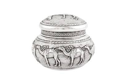 Lot 161 - A rare early 20th century Anglo – Indian silver tea caddy, Karachi circa 1920 by J. Manikrai