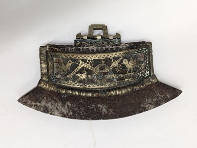 Lot 663 - A TIBETAN FLINT POUCH CHUCKMUCK