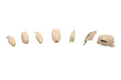Lot 411 - A COLLECTION OF ALASKAN INUIT MARINE IVORY CARVINGS