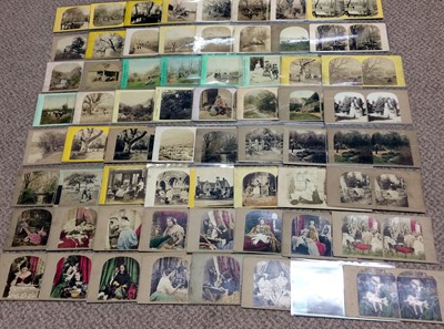 Lot 95 - A Box of Mostly UK Subject Stereo Views, Many Hand Coloured.