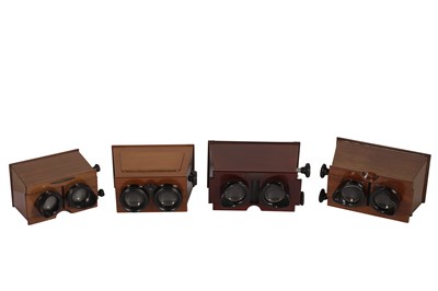 Lot 86 - Four Good French Stereo Viewers with Focusing Lenses.