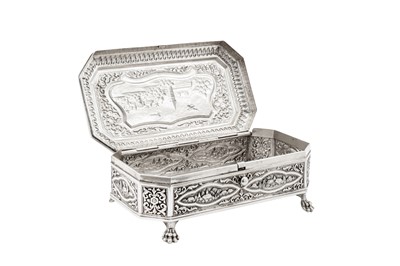 Lot 163 - A rare early 20th century Anglo – Indian silver table casket, Karachi circa 1920 by Soosania