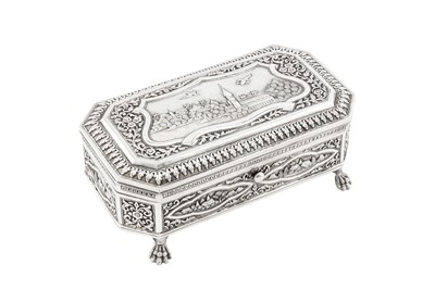 Lot 163 - A rare early 20th century Anglo – Indian silver table casket, Karachi circa 1920 by Soosania