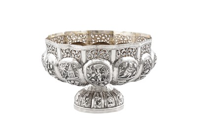 Lot 116 - An early 20th century Anglo – Indian unmarked silver footed bowl, Lucknow circa 1910