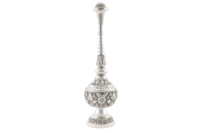 Lot 168 - An early to mid-20th century Anglo – Indian unmarked silver rose water sprinkler, Bombay circa 1930