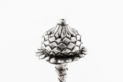 Lot 51 - A late 19th century Anglo – Indian unmarked silver rose water sprinkler (gulab pash), South India circa 1880