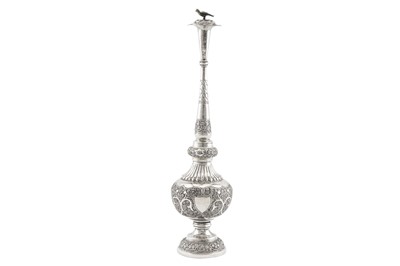 Lot 143 - An early to mid-20th century Anglo – Indian unmarked silver rose water sprinkler, Kashmir circa 1930