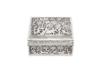 Lot 94 - A late 19th / early 20th century Anglo – Indian unmarked silver dressing table box, Lucknow circa 1900