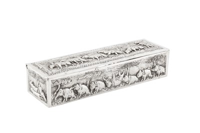 Lot 167 - An early 20th century Anglo - Indian unmarked silver dressing table box, Bombay circa 1920