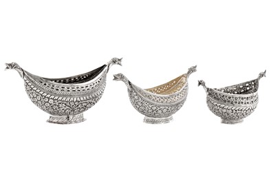 Lot 150 - Three early 20th century Anglo – Indian unmarked silver bowls, Kashmir circa 1910