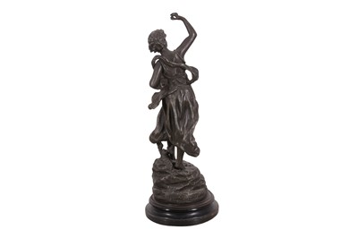 Lot 22 - A Spelter Figure Of A Lady With A Gramophone
