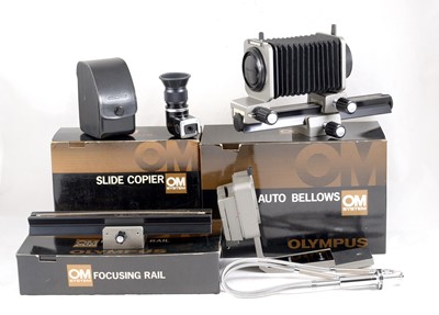 Lot 268 - Olympus OM Bellows Outfit.