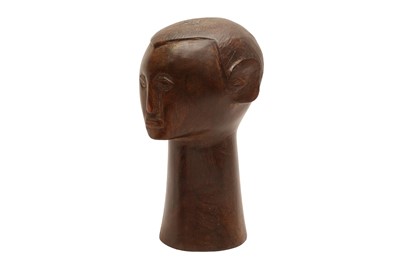 Lot 342 - CARVED WOODEN TRIBAL HEAD