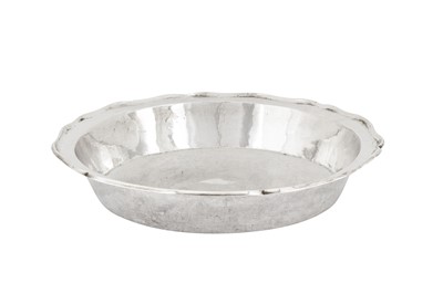 Lot 288 - A large 19th century South American unmarked silver basin, probably Mexican or Peruvian