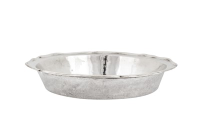 Lot 288 - A large 19th century South American unmarked silver basin, probably Mexican or Peruvian