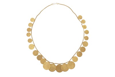 Lot 316 - A PALESTINIAN COTTON DRESS AND ITS ACCESSORIES