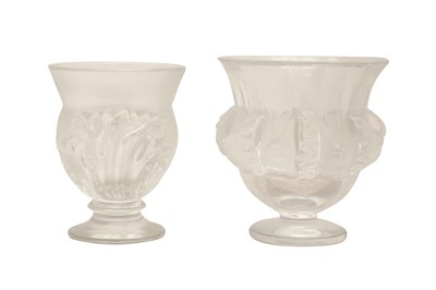 Lot 412 - LALIQUE CRYSTAL, FRANCE, TWO VASES
