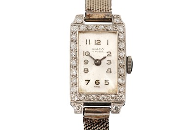 Lot 62 - An Art Deco diamond wristwatch, circa 1925