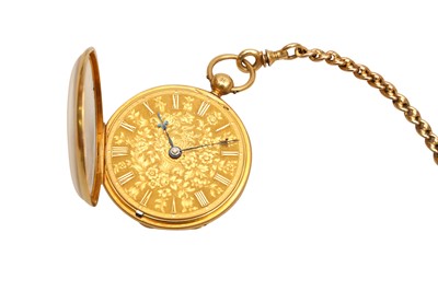 Lot 76 - POCKET WATCH: OPEN FACED POCKET WATCH 18K WITH 18K FOB