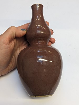 Lot 124 - A CHINESE PEACHBLOOM-GLAZED DOUBLE-GOURD VASE