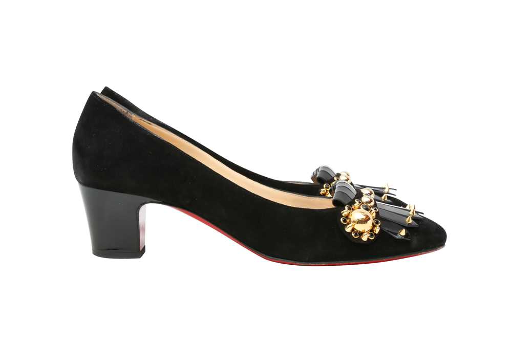 Lot 357 Christian Louboutin Black Kiltie Block