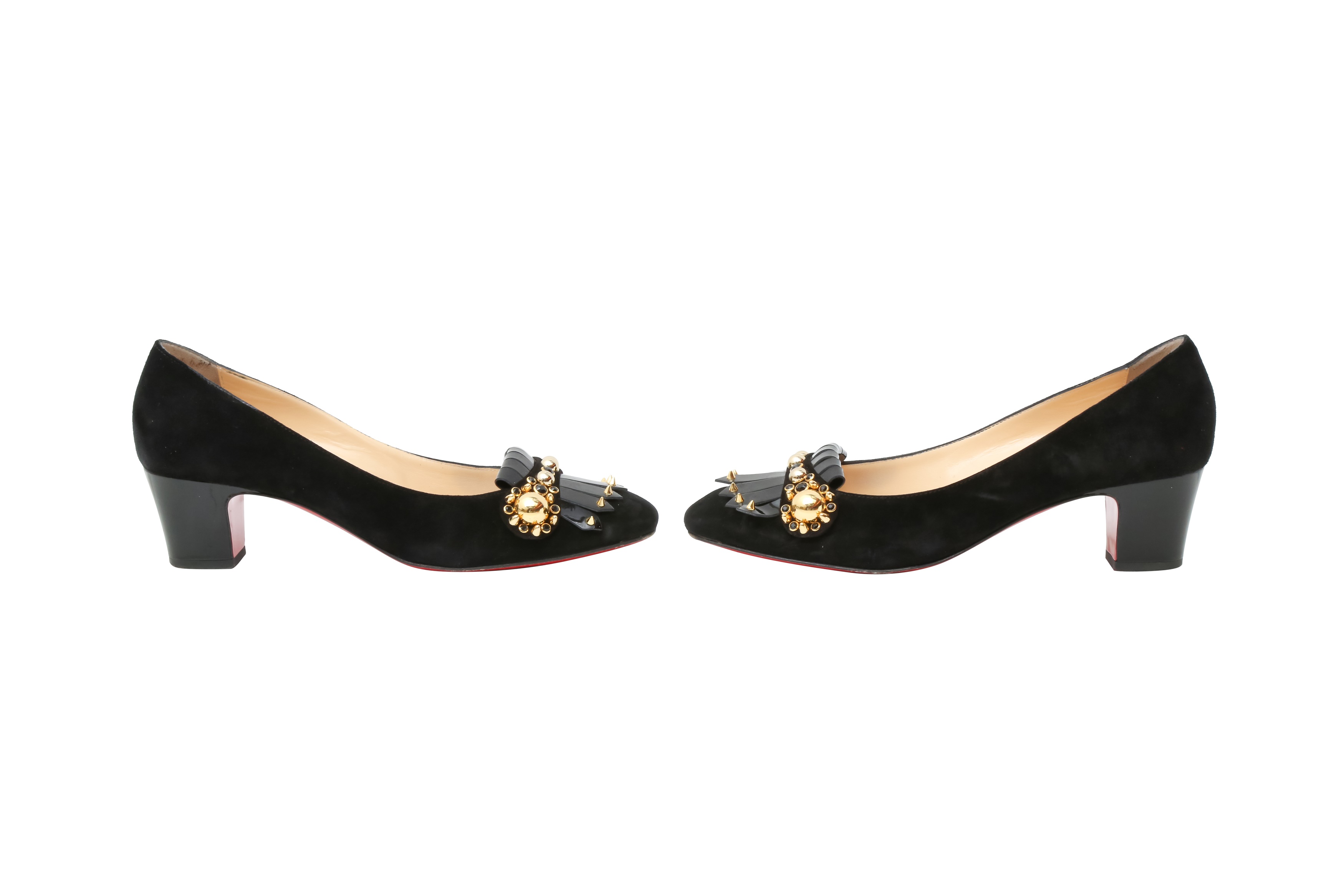 Lot 357 Christian Louboutin Black Kiltie Block