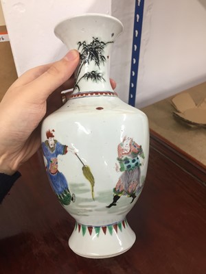 Lot 618 - A CHINESE FAMILLE-VERTE 'FIGURAL' VASE