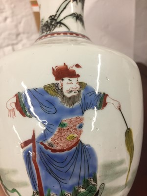 Lot 618 - A CHINESE FAMILLE-VERTE 'FIGURAL' VASE