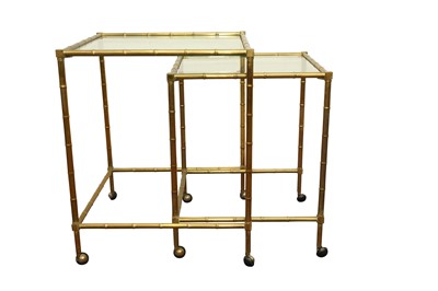 Lot 471 - A GRADUATED PAIR OF NESTING TABLES