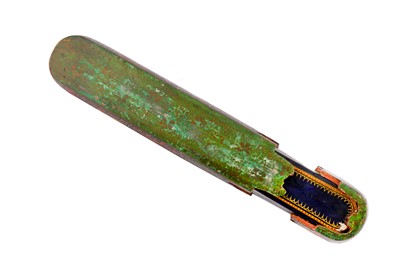 Lot 303 - A KASHMIRI POLYCHROME-PAINTED LACQUERED PAPIER-MÂCHÉ PENCIL CASE WITH HINDU DEITIES