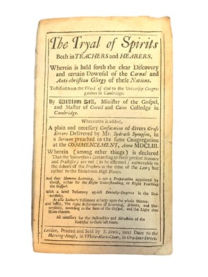 Lot 179 - Dell. The Tryal of Spirits both in Teachers and Hearers, [1699]