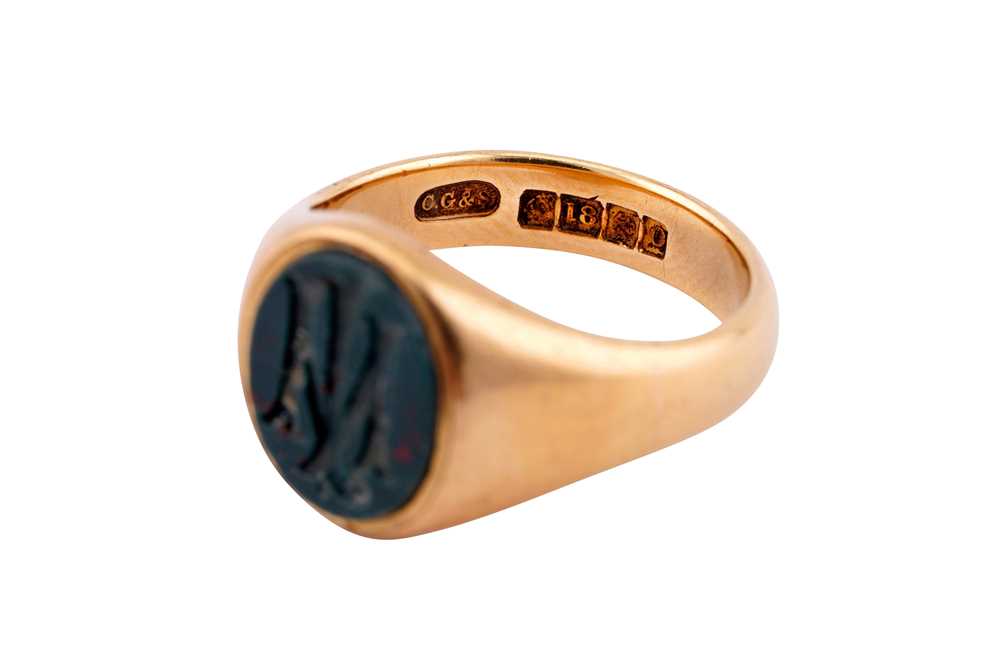 A Man's extra heavy Bloodstone signet ring -SOLD OUT