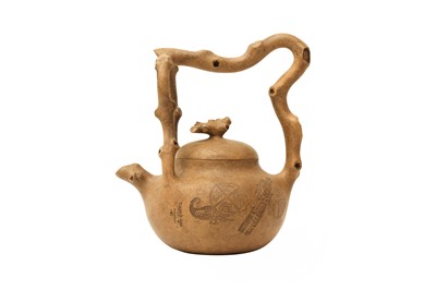 Lot 802 - A CHINESE YIXING ZISHA 'BRANCH' TEAPOT