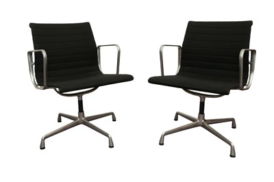 Lot 441 - A PAIR OF EAMES EA108 OFFICE SWIVEL CHAIRS BY VITRA