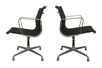 Lot 441 - A PAIR OF EAMES EA108 OFFICE SWIVEL CHAIRS BY VITRA