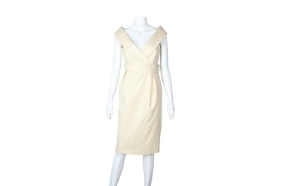 Lot 300 - Alexander McQueen Cream Wool Dress- Size 44