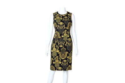 Lot 409 - Versace Black Hamza Print Sleeveless Dress - Size 42