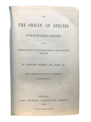 Lot 145 - Darwin. Original of Species, 5th Ed. 1869