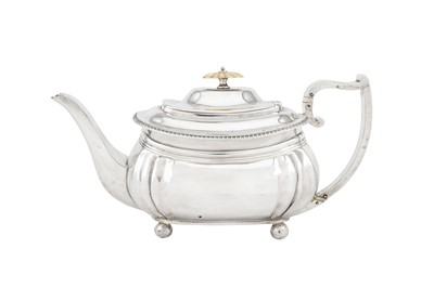 Lot 462 - A George III sterling silver teapot, London 1812 by Crispin Fuller