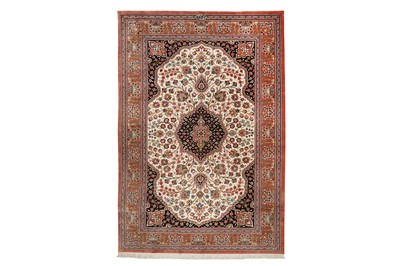 Lot 78 - AN EXTREMLY FINE SIGNED SILK QUM RUG, CENTRAL PERSIA