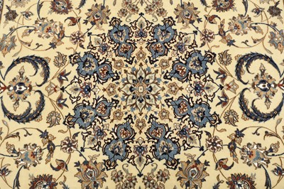 Lot 105 - AN EXTREMELY FINE PART SILK SIGNED NAIN CARPET, CENTRAL PERSIA